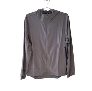 Z by ZELLA Grey Hooded Full Zip Traction Training Jacket Size L